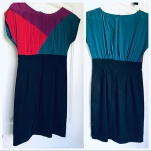 Block-color, mid-length dress